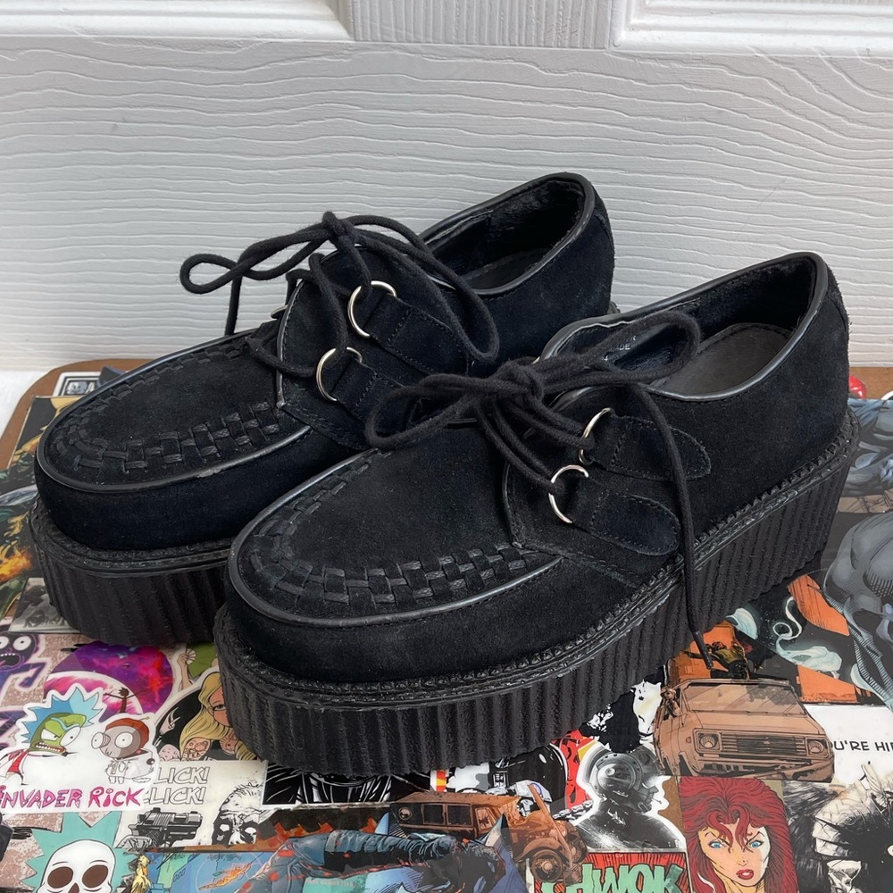 Demonia Black Platform Creeper Shoes with POCKET
